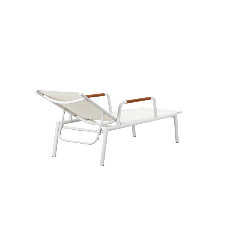 Stokes 25'' Outdoor Powder Coated Aluminum Chaise Lounge