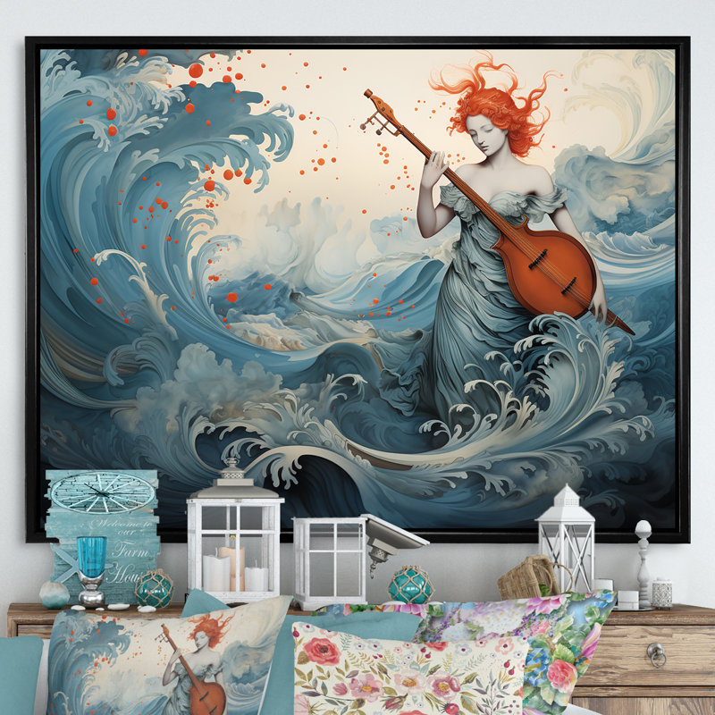 Aquarelle Venus Mythology - Classics, art mural, Cadre flottant noir, H 32 po x l 24 po x P 1,5 po