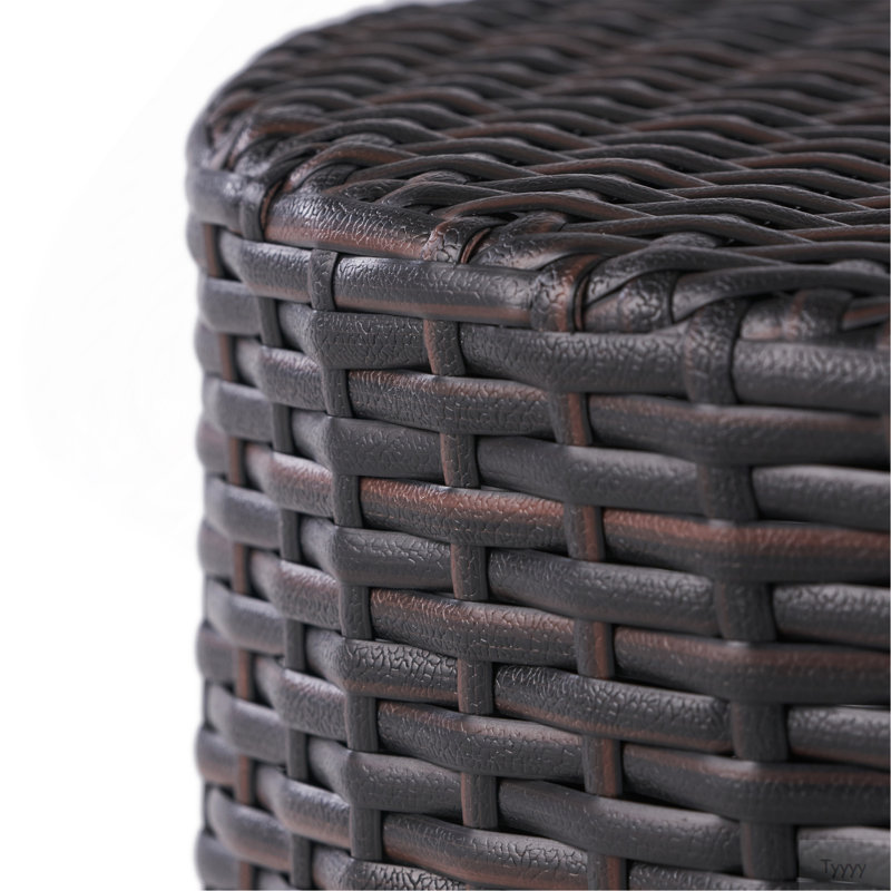 Kingstown RD Barrel Side Table,  Outdoor Wicker End Table