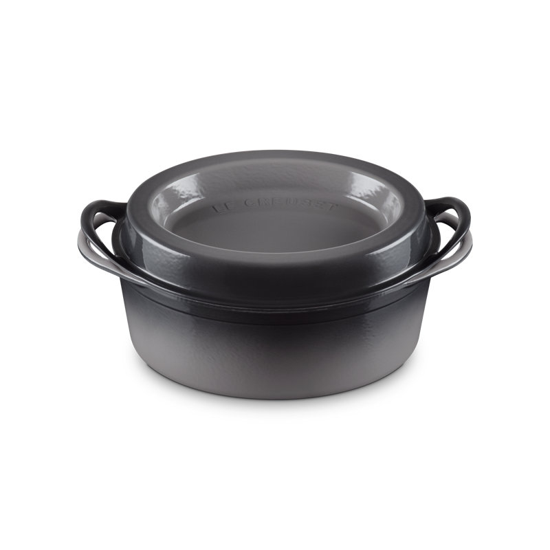 Le Creuset Enameled Cast Iron Traditional Oval Doufeu , 7.25 Qt. - Oyster, Gray