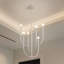 Lustre blanc en plâtre 6 lumières 23 pouces avec abat-jour en verre opale Levacy