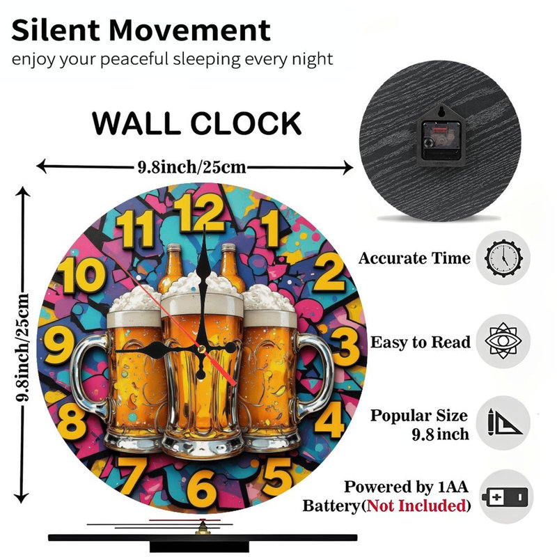 horloge chopes à bière
