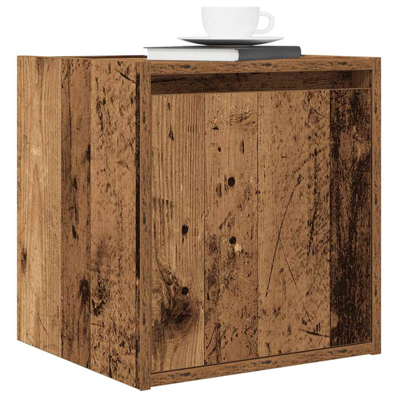 vidaXL Wall-mounted Bedside Cabinet Engineered wood Compact, Old Wood