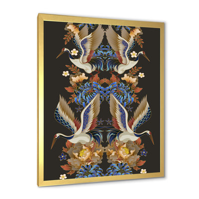 Chinoiserie avec oiseaux et pivoines - Impression sur toile