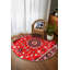 Tapis marocain rouge en coton et polyester imprimé numérique Edith Collection-366143782