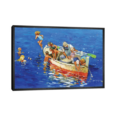 Swimming Off The Little Boat by John Haskins - Painting on Canvas
