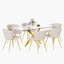 Elegant 7-Piece Rectangle Glass Dinning Table Set for 6-1004024666-1004024667-1004024613