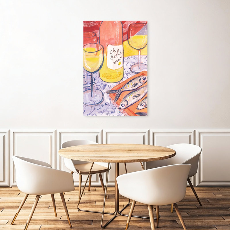Reproduction d'art méditerranéen contemporain méditerranéen, 48" H x 32" W