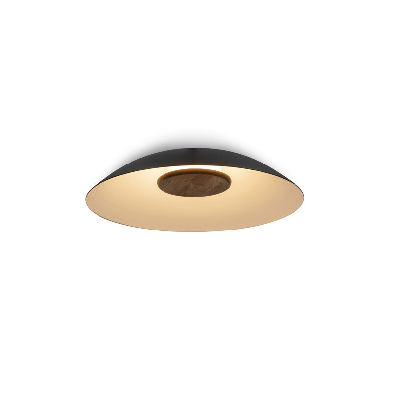Volo 36" LED Flush Mount, Black, Walnut Disc, 2700K