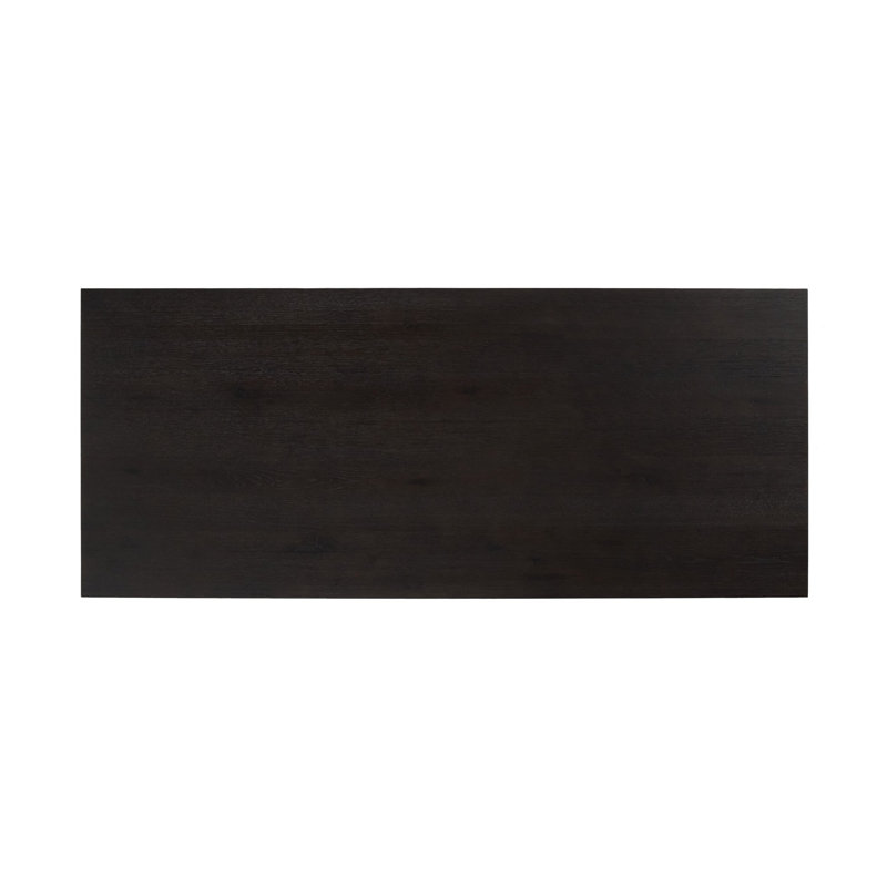 Bari Desk-Weathered Oak, Cracked Smoked Black Veneer
