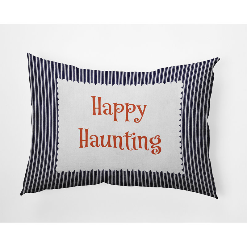 Striped Outdoor Reversible Throw Pillow, Navy