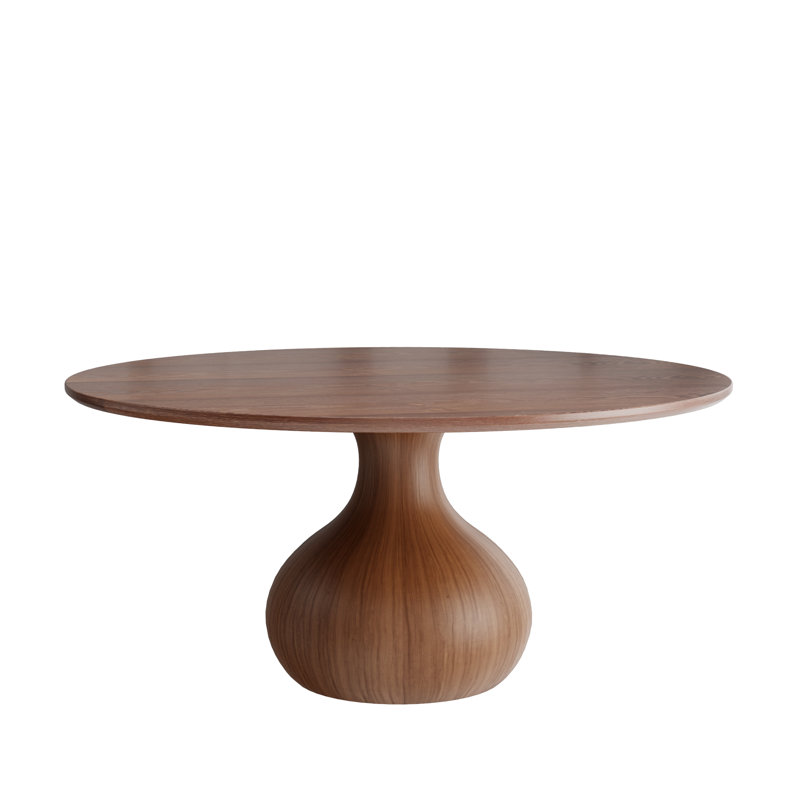 Round Mid-Century Modern Solid Wood Coffee Table For Living Room & Home Decor