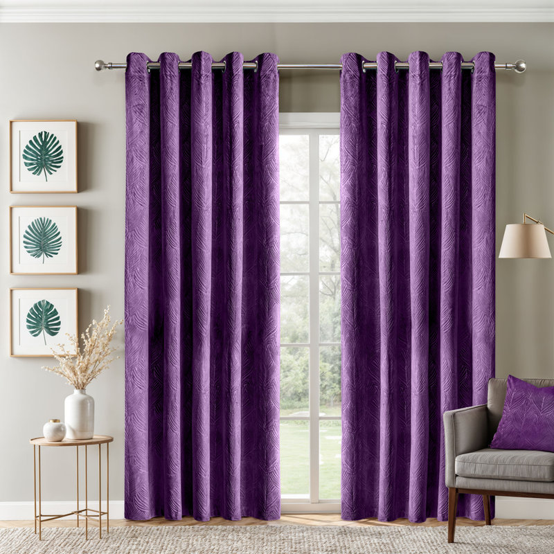 Wiburgh Blackout Curtain Panel Pair, Purple, 228cm Width x 228cm Drop