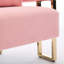 Chaise de salon rose avec support doré, rembourrage en molleton, pour le vestiaire, la salle de réception, le bureau, 1 siège confortable et moderne, pieds en métal doré - revêtement de 2 pièces, sans roulettes, soutien uniforme-1872875474