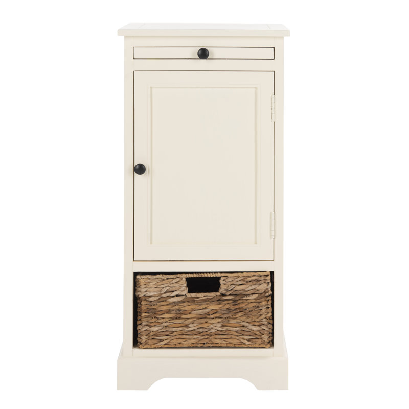 Armoire d'appoint en bois massif Elegant Paton, Patiné crème