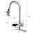 Single Hole Temperature Digital Display Kitchen Faucet With Pull Out Sprayer Single Handle Kitchen Sink Faucet Stainless Steel Kitchen Basin Taps With Glass Rinser-129453502