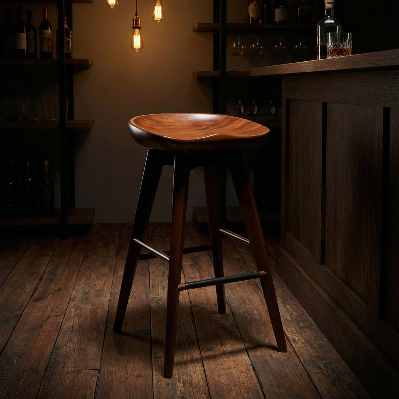Tabouret de bar et de comptoir Saunderstown, Noyer, Tabouret de bar (hauteur d'assise de 29,5 po)