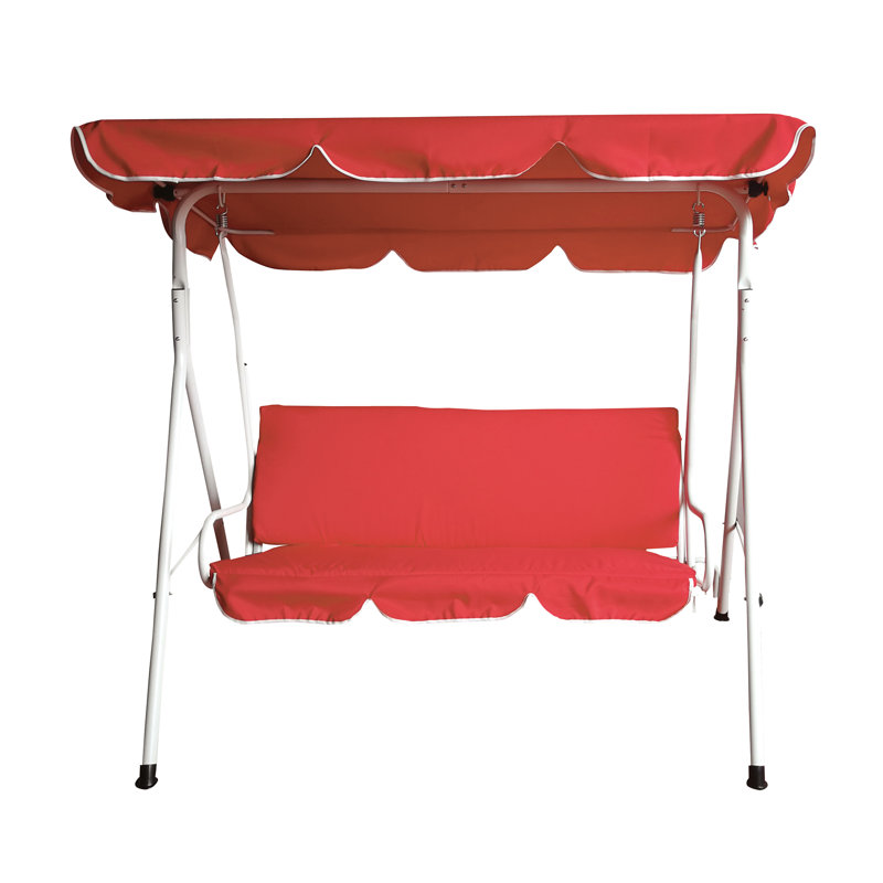 Balancelle d'extérieur 3 places avec auvent réglable, Rouge