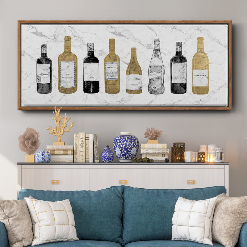 Glam Wine Bar - toile encadrée, H 12 po x l 30 po