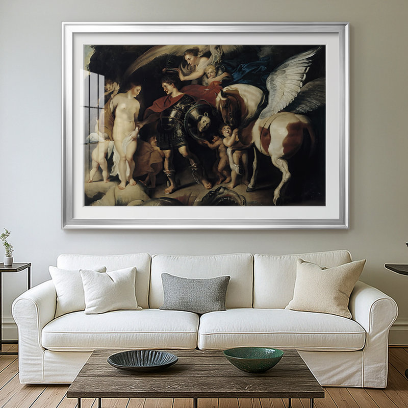 Perseus and Andromeda-Peter Paul Rubens-Framed Gallery Wrapped Canvas-c. 1622, 26.5x36.5, Framed Print, Silver