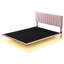 Grand lit rembourré avec capteur et tête de lit relaxant, lit plateforme en velours flottant rose, construction, pièce facile à assembler-1520233318