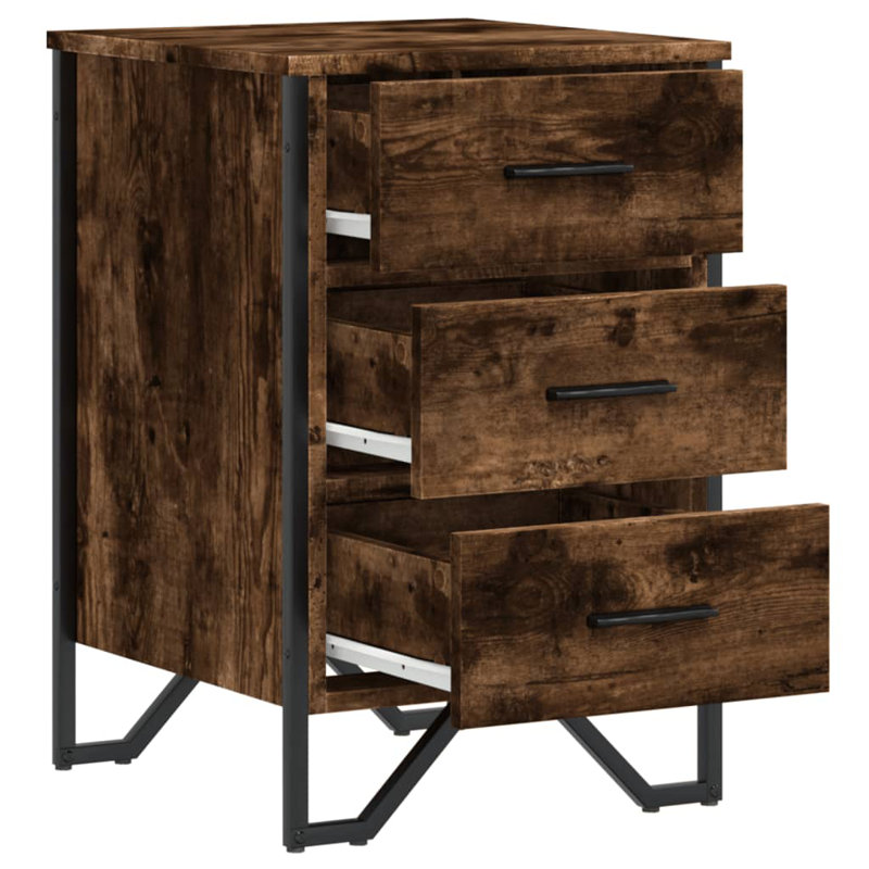 Anissah 40cm W Bedside Table, Smoked Oak