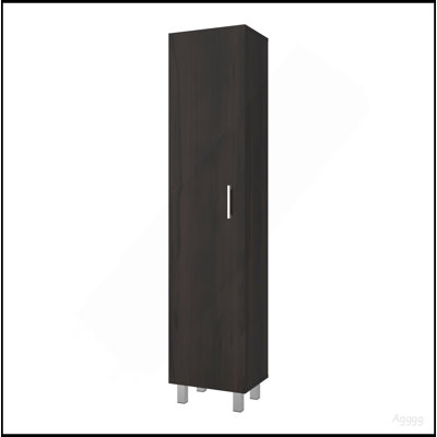 Armoire de rangement en noyer teint avec tablette fixe