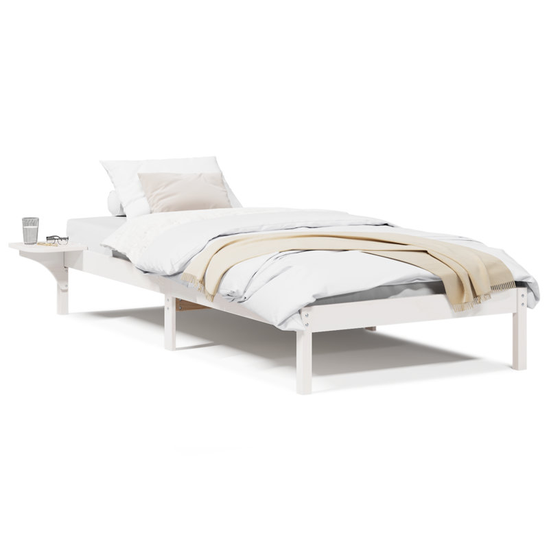 Bed Frame Solid Pine Wood, Small Single (2'6), White