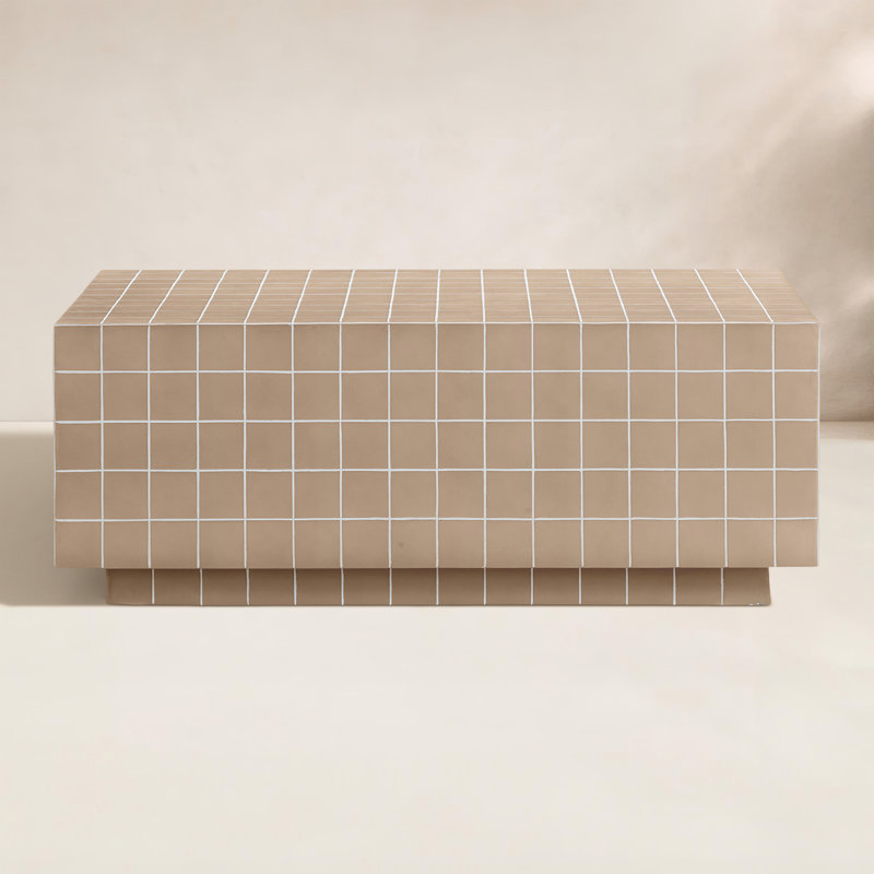 Aditya Tile Indoor / Outdoor Coffee Table, Taupe