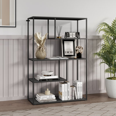Aaban 126cm H x 85cm W Metal Book Display Bookcase