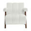 Chaise avec accoudoirs à rembourrage épais, structure moderne en bois massif de style Mid-Century, revêtement en velours pour chambre à coucher et bureau, revêtement, travail de rêve