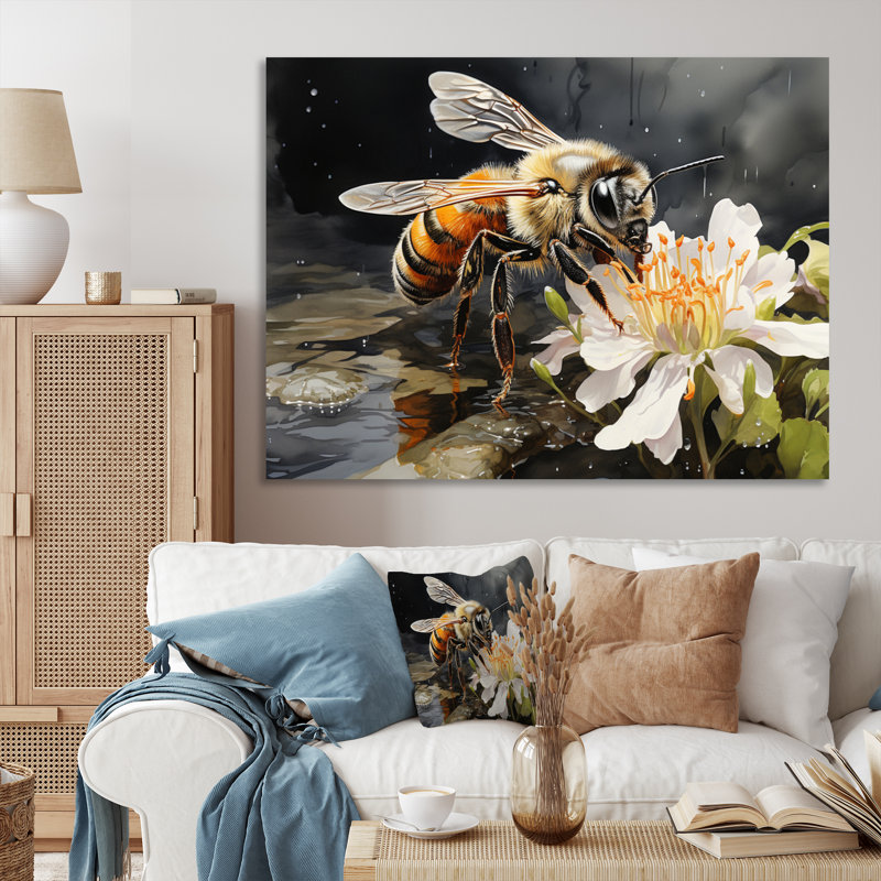 «Bee Natures Architect», reproduction d'art sur toile, Toile tendue, H 16 po x l 32 po x P 1 po