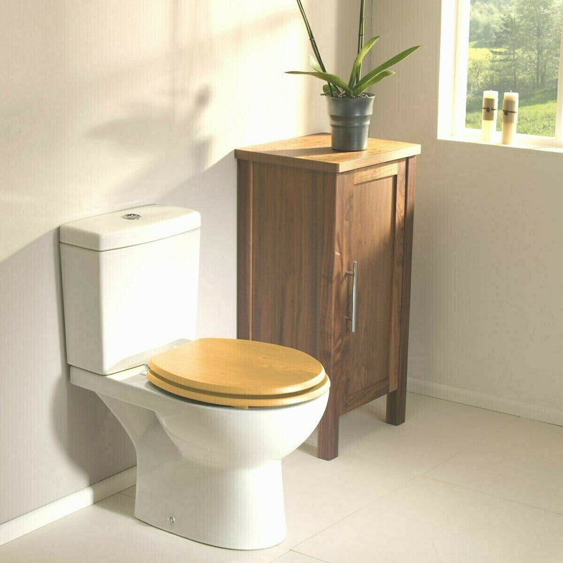 Ackryod Soft Close Elongated Standard Toilet Seat, Light Brown