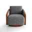 Upholstered Swivel Barrel Chair-1053755036