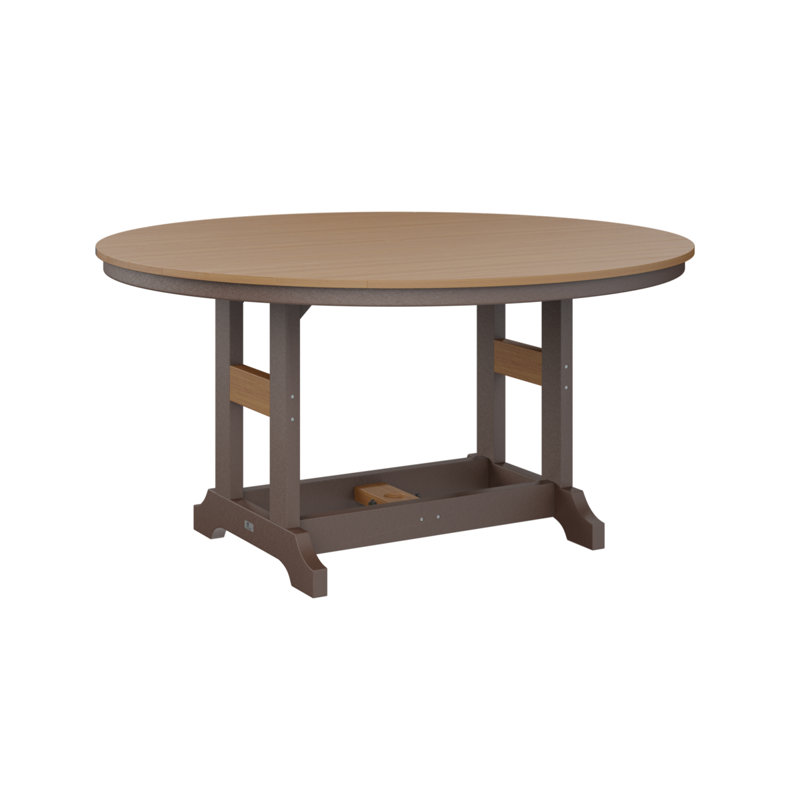Table de bar ronde Berlin Classic, Chocolat / Brun, Teck naturel