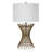 Otho 25" Tall Table Lamp with Fabric Shade in Antique Brass/White-33449834