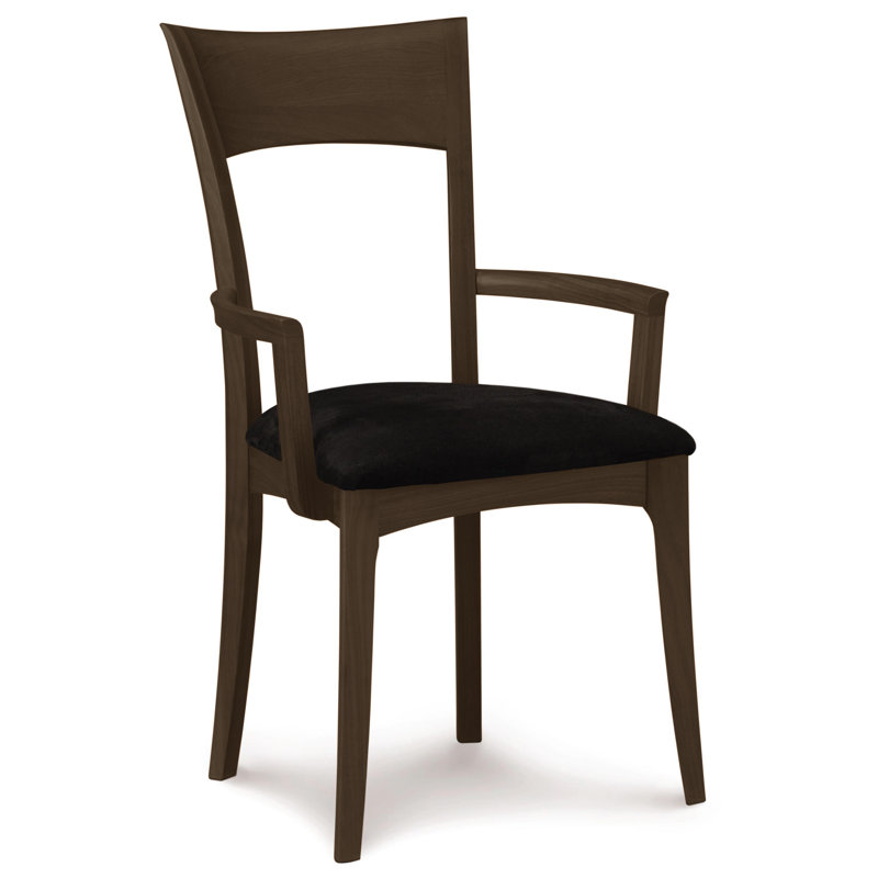 Ingrid 19.25'' H Upholstered Cherry Armchair, Smoke Cherry, Ebony