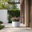 Grand pot / pot rond en béton avec trous de drainage-621437567-621437565