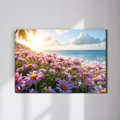 Art mural en verre trempé Sunset Daisies
