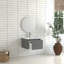 Armoire de salle de bain murale 24 po avec lavabo flottant mural et tiroir en céramique blanche