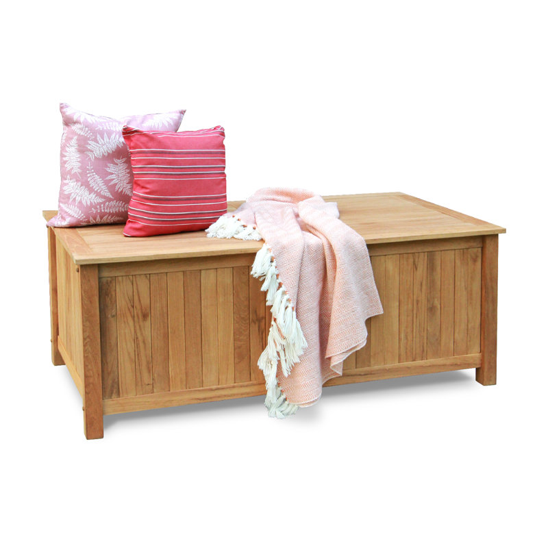 Coffre de terrasse en teck massif Summerton, H 24 po x l 60 po x P 30 po