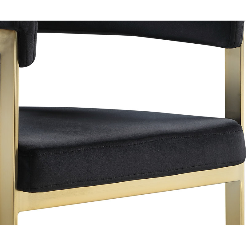 Tabouret de comptoir 26,4 po Marcello, Velours noir