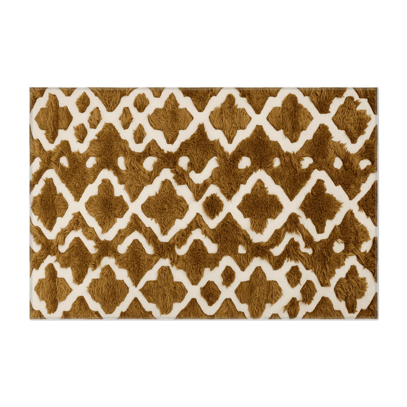 Trellis Brown Indoor and Outdoor Area Rug, Rectangle 2' x 3'