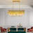 Modern Rectangular Golden Raindrop K9 Crystal Chandelier, Height-Adjustable