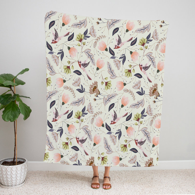 Couverture , L 50 po x L 60 po, Mauve/rose/vert