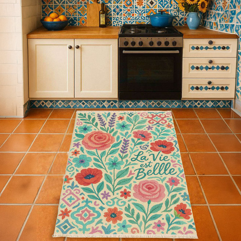 Tapis floral français La Vie Est Belle