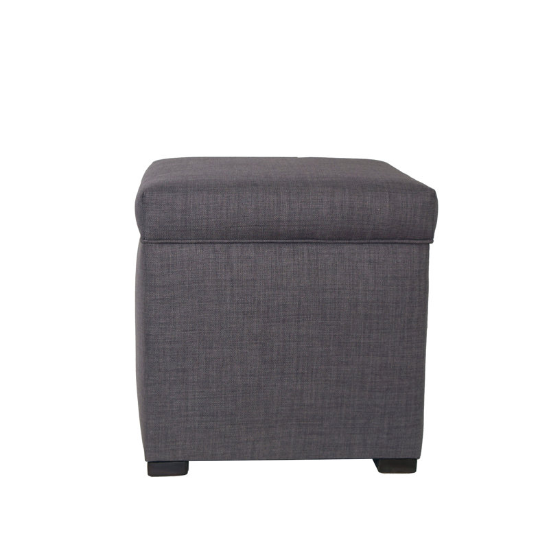 Repose-pieds carré avec rangement 19 po Tinley, Gris / teinte rouge
