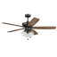 Ventilateur de plafond d'intérieur noir mat 52 po avec chaînette et chaîne Glenmont