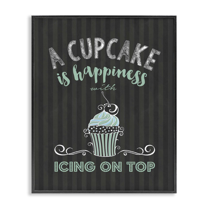 «Cupcake Is Happiness with Icing», estampe numérique giclée, design par lettré et doublé, H 14 po x l 11 po