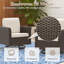 Ensemble de 2 chaises d'extérieur pivotantes en osier et rotin pour patio-959554732